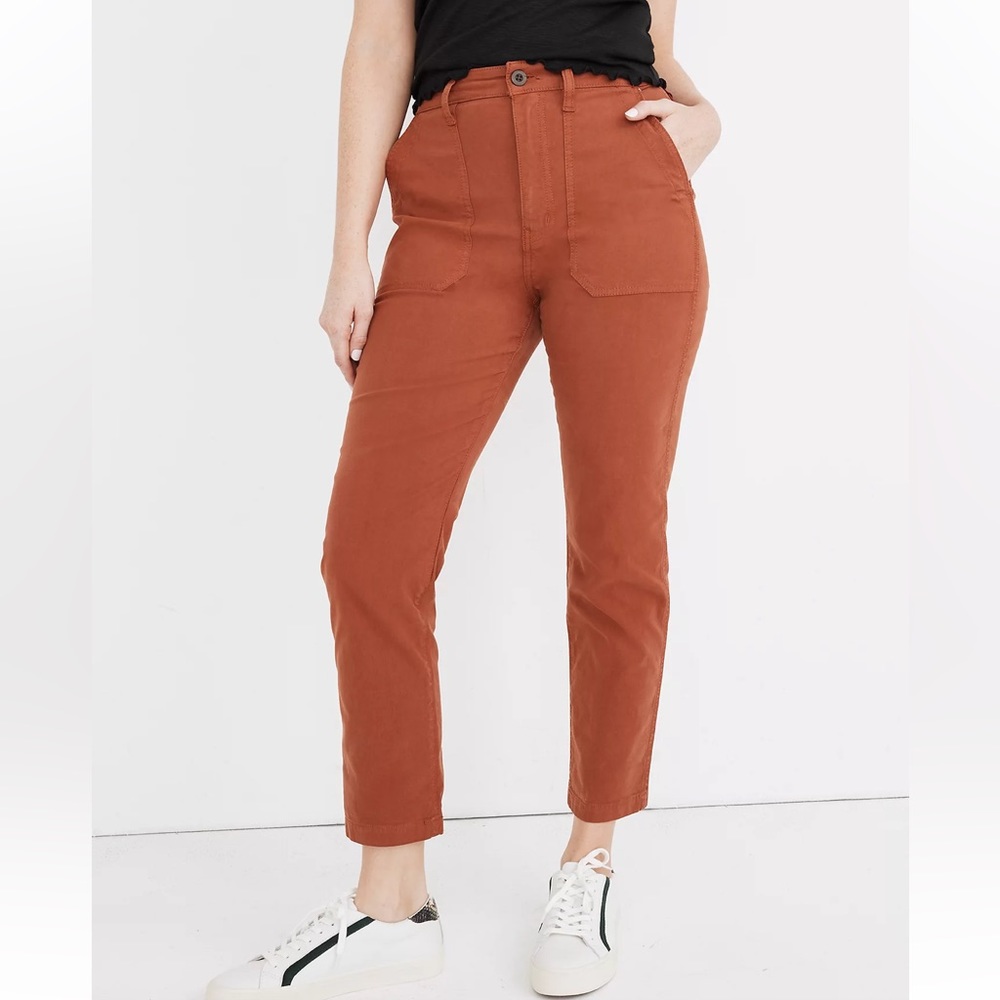 Madewell Curvy Stovepipe Fatigue Pants Size 28 Orange EUC